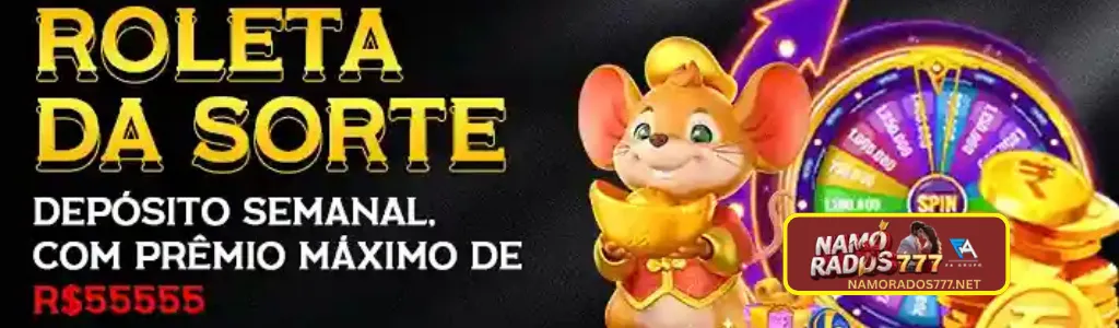 Interface do site NAMORADOS777 com menu de jogos online